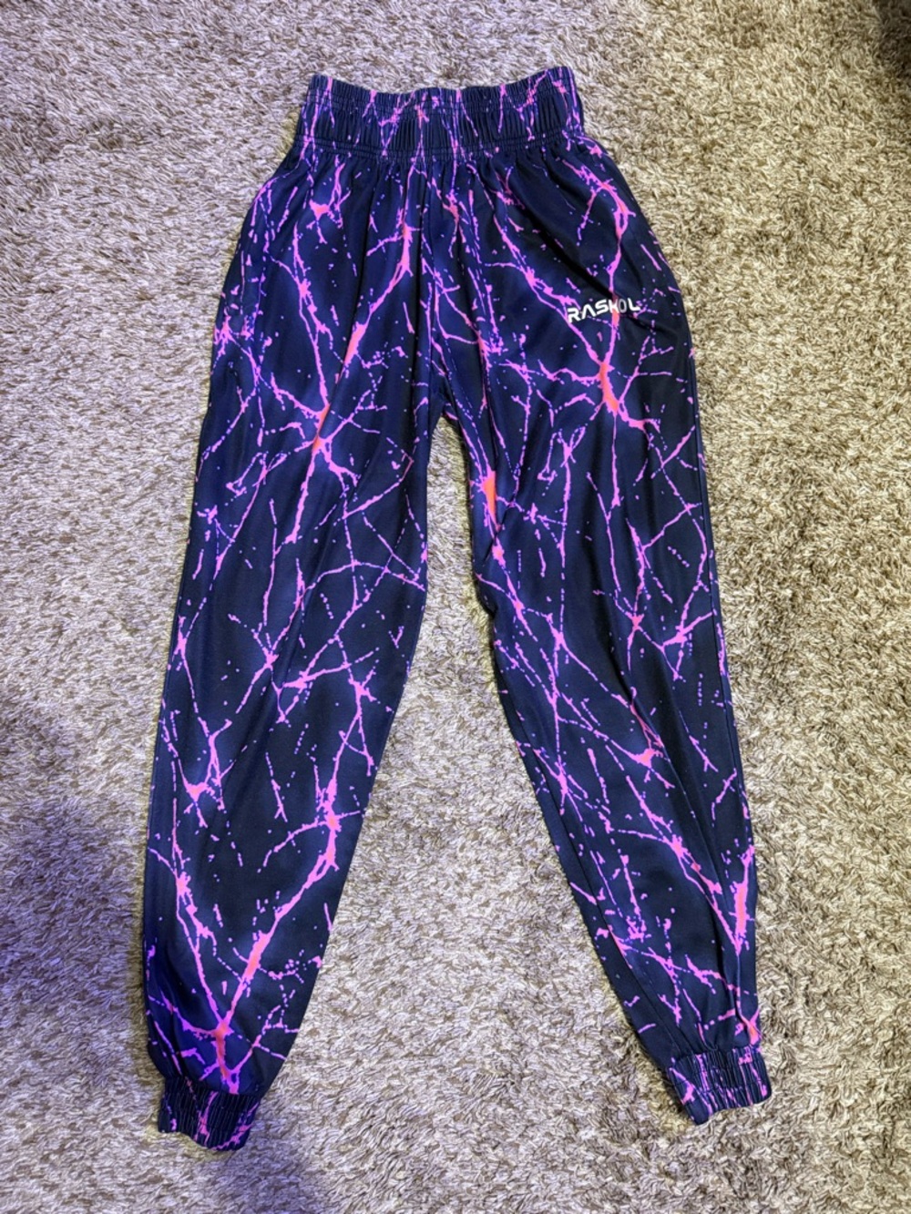 Raskol Black & Magenta Lightning Joggers